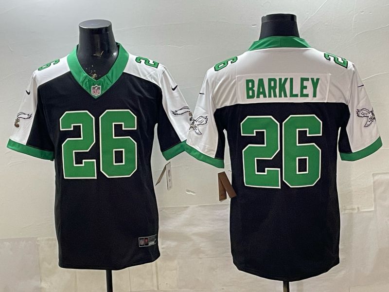 Men 2026 Philadelphia Eagles #26 Barkley Black 3th generations Nike Limited NFL Jersey style 01